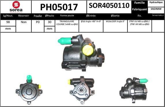 SNRA PH05017 - Hydraulic Pump, steering system car-mod.net