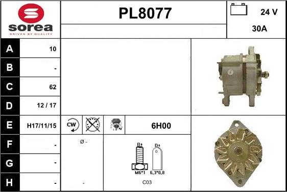 SNRA PL8077 - Alternator car-mod.net