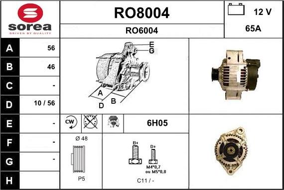 SNRA RO8004 - Alternator car-mod.net