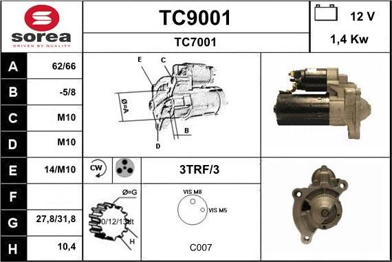 SNRA TC9001 - Starter car-mod.net