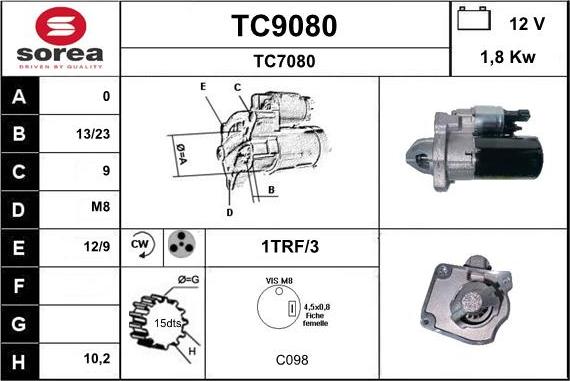 SNRA TC9080 - Starter car-mod.net