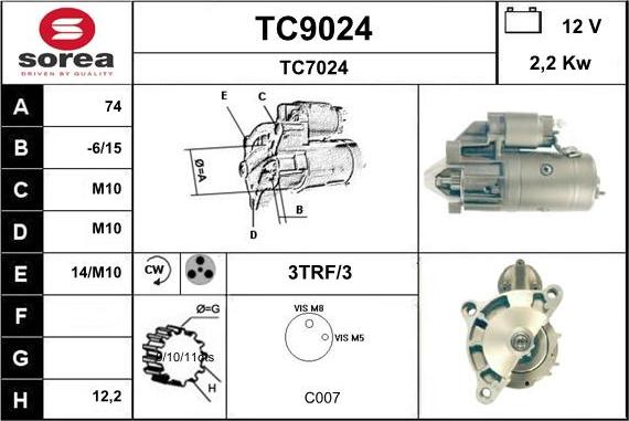 SNRA TC9024 - Starter car-mod.net