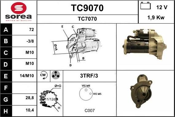 SNRA TC9070 - Starter car-mod.net