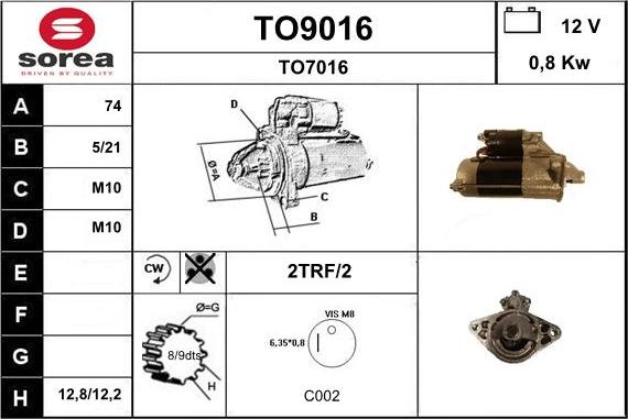 SNRA TO9016 - Starter car-mod.net