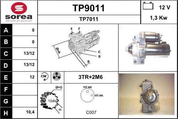 SNRA TP9011 - Starter car-mod.net