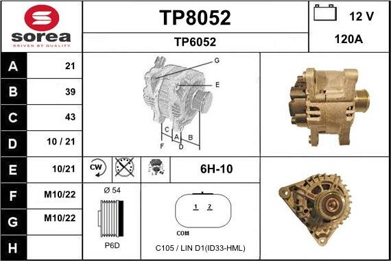SNRA TP8052 - Alternator car-mod.net