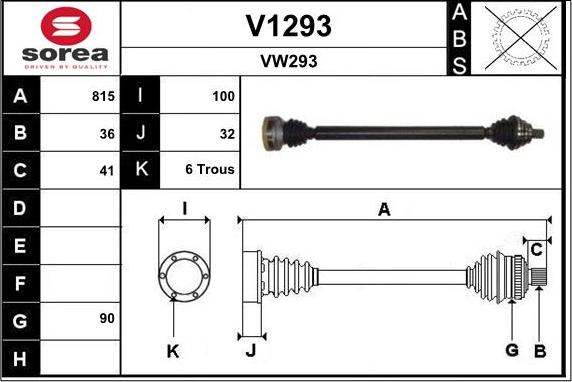 SNRA V1293 - Drive Shaft car-mod.net