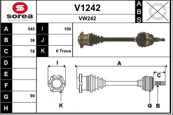 SNRA V1242 - Drive Shaft car-mod.net