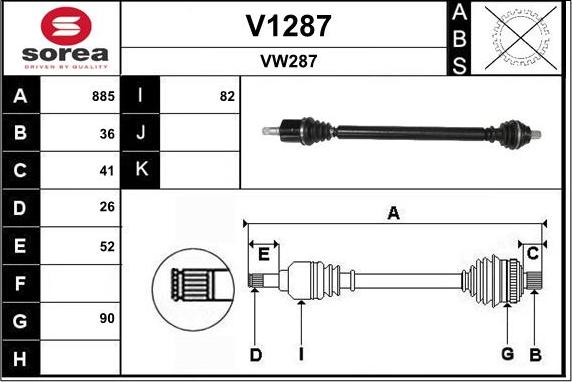 SNRA V1287 - Drive Shaft car-mod.net