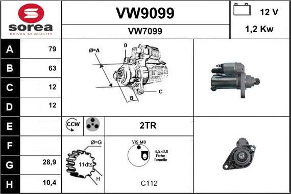 SNRA VW9099 - Starter car-mod.net
