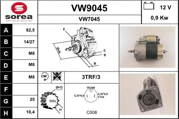 SNRA VW9045 - Starter car-mod.net