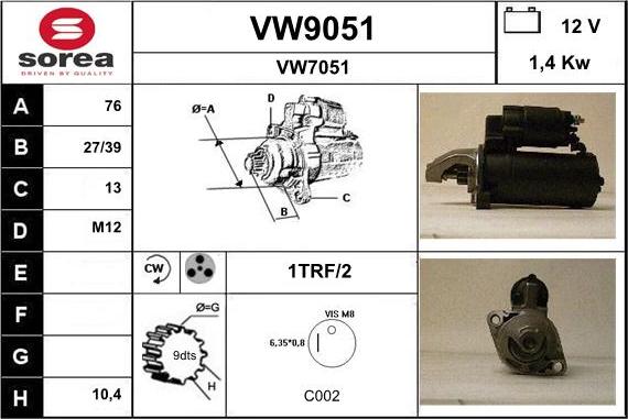 SNRA VW9051 - Starter car-mod.net