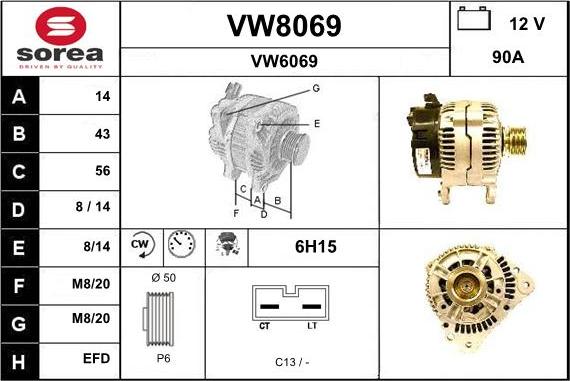 SNRA VW8069 - Alternator car-mod.net