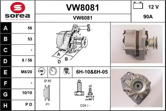 SNRA VW8081 - Alternator car-mod.net