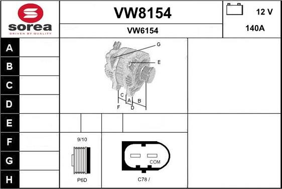 SNRA VW8154 - Alternator car-mod.net