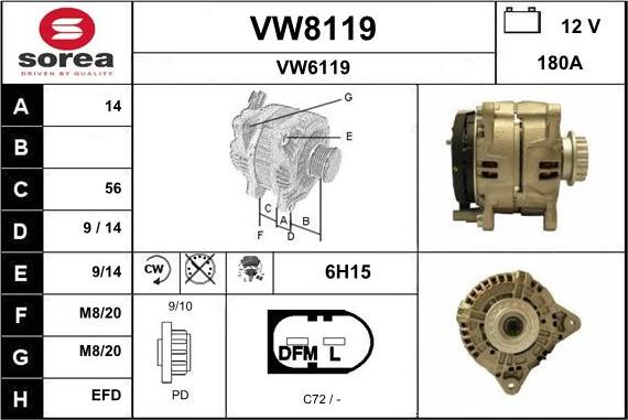 SNRA VW8119 - Alternator car-mod.net