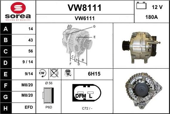 SNRA VW8111 - Alternator car-mod.net