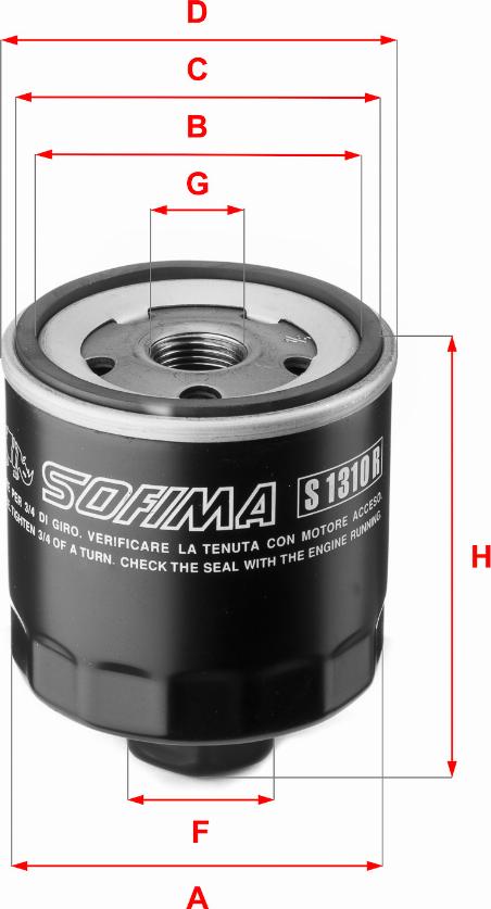 Sofima S 1310 R - Oil Filter car-mod.net