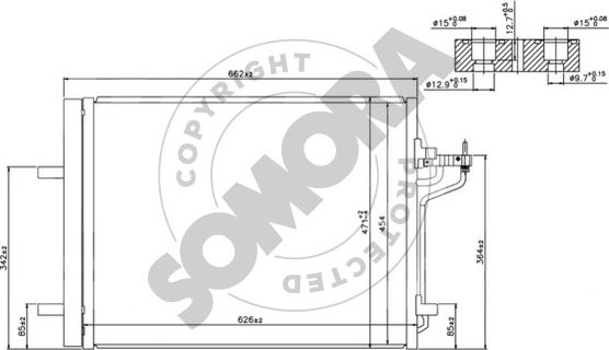 Somora 093860B - Condenser, air conditioning car-mod.net
