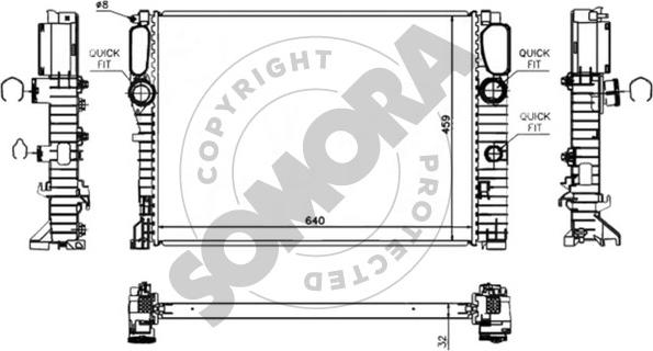 Somora 171340E - Radiator, engine cooling car-mod.net