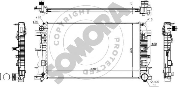Somora 172340 - Radiator, engine cooling car-mod.net