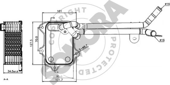 Somora 351065B - Oil Cooler, engine oil car-mod.net
