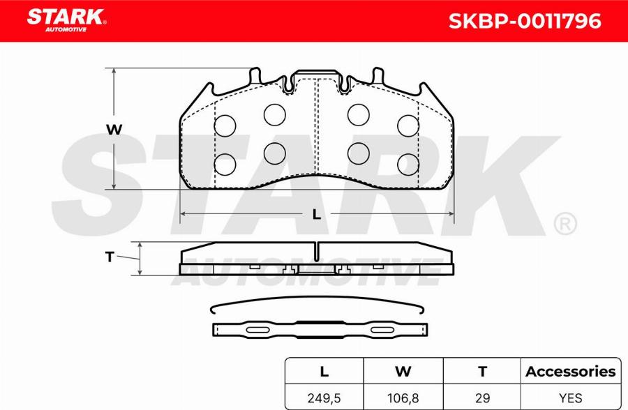 Stark SKBP-0011796 - Brake Pad Set, disc brake car-mod.net