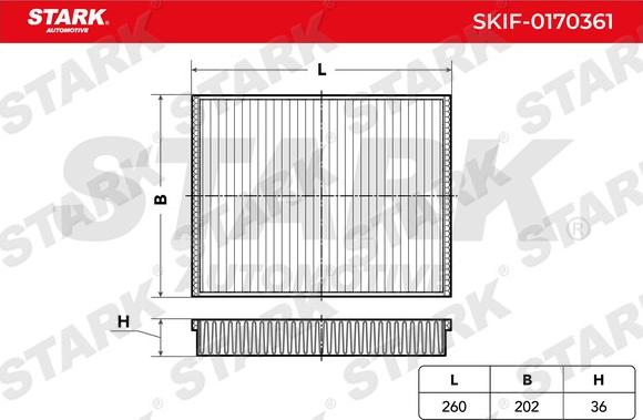 Stark SKIF-0170361 - Filter, interior air car-mod.net