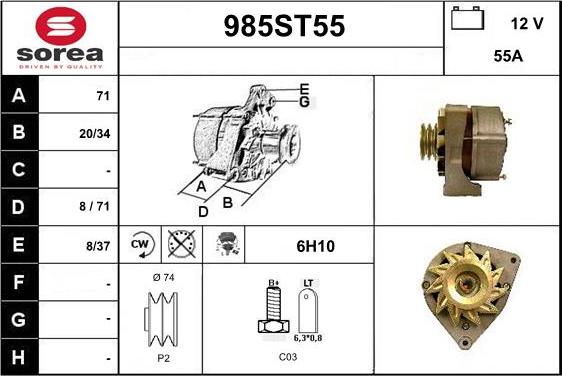 STARTCAR 985ST55 - Alternator car-mod.net