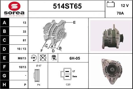 STARTCAR 514ST65 - Alternator car-mod.net