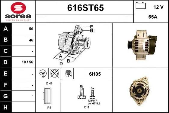 STARTCAR 616ST65 - Alternator car-mod.net