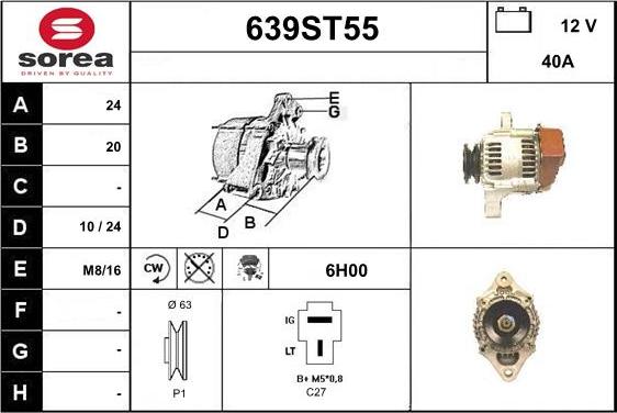 STARTCAR 639ST55 - Alternator car-mod.net
