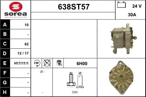 STARTCAR 638ST57 - Alternator car-mod.net