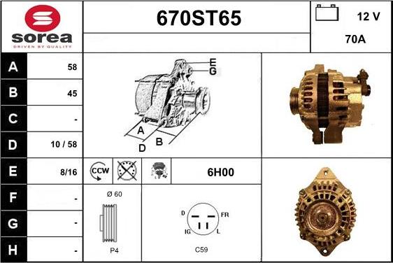 STARTCAR 670ST65 - Alternator car-mod.net