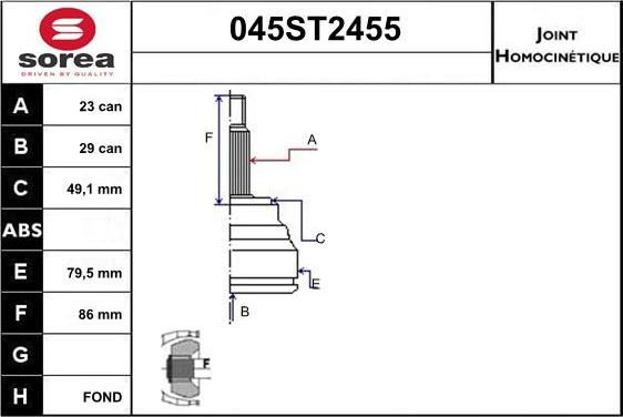 STARTCAR 045ST2455 - CV Joint Kit, drive shaft car-mod.net