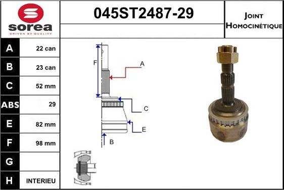 STARTCAR 045ST2487-29 - CV Joint Kit, drive shaft car-mod.net