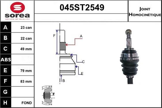 STARTCAR 045ST2549 - CV Joint Kit, drive shaft car-mod.net