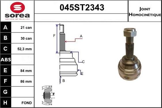 STARTCAR 045ST2343 - CV Joint Kit, drive shaft car-mod.net