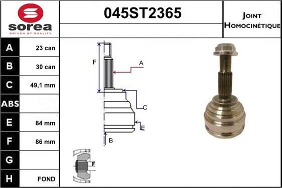 STARTCAR 045ST2365 - CV Joint Kit, drive shaft car-mod.net