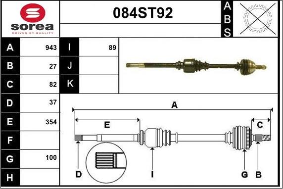 STARTCAR 084ST92 - Drive Shaft car-mod.net