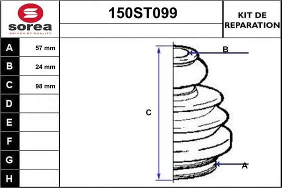 STARTCAR 150ST099 - Bellow, drive shaft car-mod.net