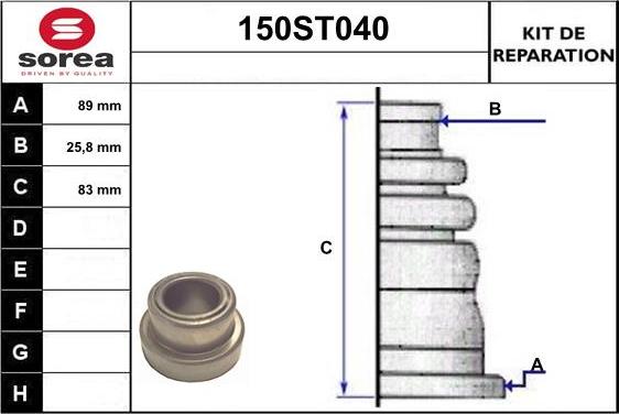 STARTCAR 150ST040 - Bellow, drive shaft car-mod.net