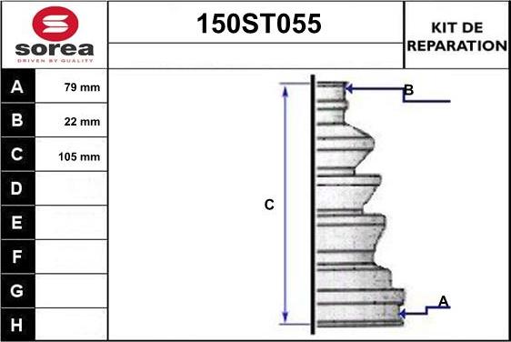 STARTCAR 150ST055 - Bellow, drive shaft car-mod.net