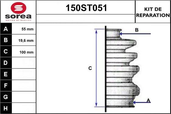 STARTCAR 150ST051 - Bellow, drive shaft car-mod.net