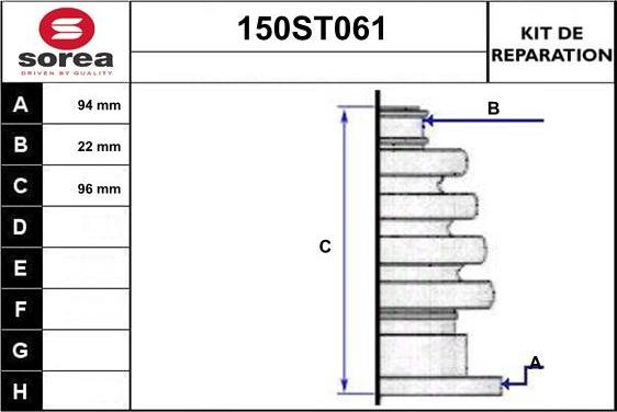 STARTCAR 150ST061 - Bellow, drive shaft car-mod.net