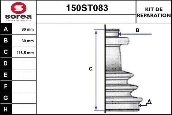 STARTCAR 150ST083 - Bellow, drive shaft car-mod.net