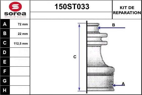 STARTCAR 150ST033 - Bellow, drive shaft car-mod.net