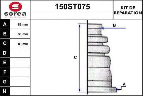 STARTCAR 150ST075 - Bellow, drive shaft car-mod.net