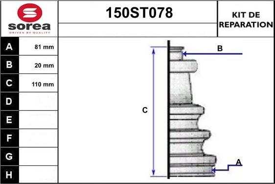 STARTCAR 150ST078 - Bellow, drive shaft car-mod.net