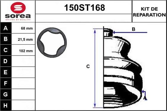 STARTCAR 150ST168 - Bellow, drive shaft car-mod.net